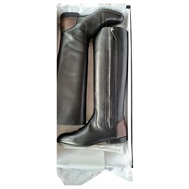 Chanel Riding Boots Black and Brown Leather Size 38 Multiple colors