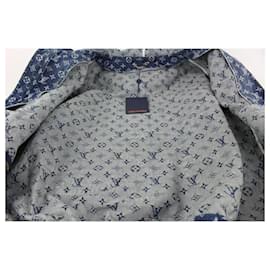 Louis Vuitton-Virgil Abloh Mens 52 Monogram Patchwork Denim Hoodie Zip Jacket-Other