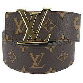 Louis Vuitton-LV x Supreme 110/44 Brown Monogram LV Initials Belt-Other