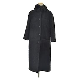 Fendi-[Used] FENDI fur color bouclé three-quarter sleeve coat-Black