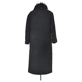 Fendi-[Used] FENDI fur color bouclé three-quarter sleeve coat-Black