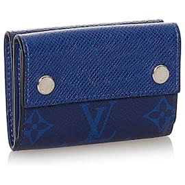 Louis Vuitton-Louis Vuitton Blue Taigarama Portefeuille Compact Wallet-Blue