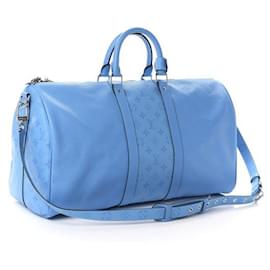 Louis Vuitton-LOUIS VUITTON Monogram Taiga Keepall Bandouliere 50 blue-Blue
