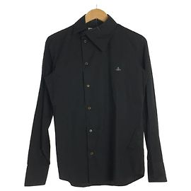 Vivienne Westwood MAN Ossie Clark Popeline-Hemd / 44 / Schwarz / Schmutz Schwarz