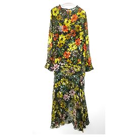 Preen By Thornton Bregazzi Robe en soie Preen Pansy Flower Bomb Multicolore
