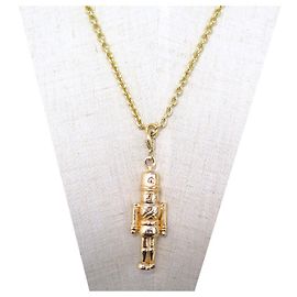 Céline VINTAGE CELINE NUSSKNACKER ANHÄNGER IN GOLDMETALL + HALSKETTE KETTE Golden
