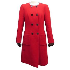 NEW LONG COAT CHRISTIAN DIOR M 38 IN RED WOOL NEW RED WOOL COAT Red