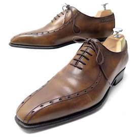 JM Weston-JM WESTON RICHELIEU CYCLIST SHOES 412 7.5D 41.5 BROWN LEATHER SHOES-Brown