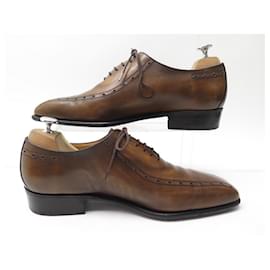 JM Weston-JM WESTON RICHELIEU CYCLIST SHOES 412 7.5D 41.5 BROWN LEATHER SHOES-Brown