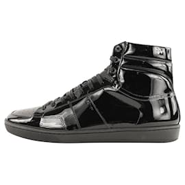 Saint Laurent-men's 43 Patent Signature Court Classic High Top Sneaker-Other