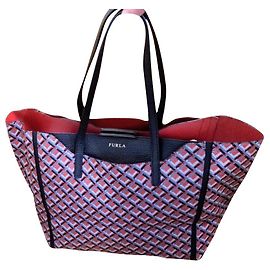 Furla Leather Tote Bag Red Black Grey White Multiple colors