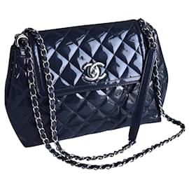 Chanel-Flap Bag w/ card and dustbag-Blue,Navy blue,Dark blue