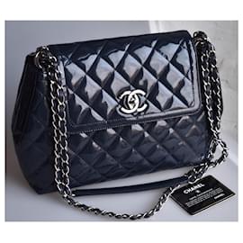 Chanel-Flap Bag w/ card and dustbag-Blue,Navy blue,Dark blue