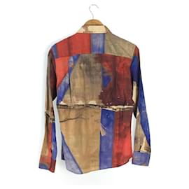 Vivienne Westwood-Vivienne Westwood MAN UNION JACK SHIRT / Long-sleeved shirt / 44 / Cotton / Multicolor / Total pattern / Orb / Embroidery / Union-Multiple colors