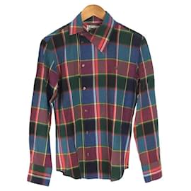 Vivienne Westwood-Vivienne Westwood MAN Long-sleeved shirt / M / cotton / RED / red / check / asymmetry / deformation / orb / embroidery-Red