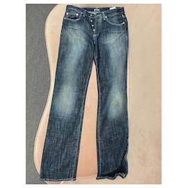 Versace-alta costura de jean versace-Azul