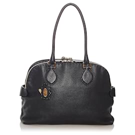 Fendi-Fendi Sac à bandoulière en cuir Selleria noir-Noir