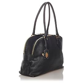 Fendi-Fendi Sac à bandoulière en cuir Selleria noir-Noir