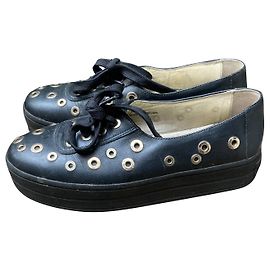 Superbes baskets compensées Sonia Rykiel Bleu foncé Bijouterie dorée