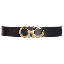 Salvatore Ferragamo Wendegurt ( SCHWARZ / DUNKELBRAUN ) UND EINSTELLBARE HAKEN Schwarz Dunkelbraun