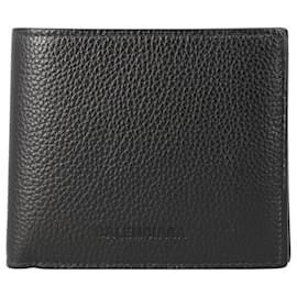 Balenciaga-Balenciaga Men's Essential square folded coin wallet in black-Black