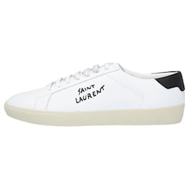 Saint Laurent-Saint Laurent Court Classic Herren-Sneaker in Weiß/Schwarz-Weiß