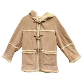 Burberry-Tamaño de la chaqueta de piel de oveja Burberry 44-Beige