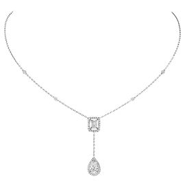 COLLAR MESSIKA ORO BLANCO DIAMANTES MY TWIN TIE 0,40CT X2 Blanco
