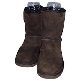 Ugg Boots Dark Brown Lambskin Dark brown