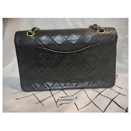Chanel-Chanel Vintage Classic forrado Flap Bag Quilted Lambskin Medium W/ dustbag-Negro