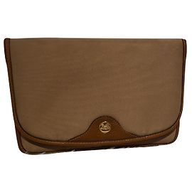 Céline Beige Cloth Clutch Bag Beige