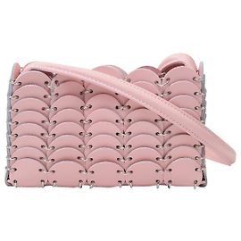 Paco Rabanne Mini Pacoio Bag in Pink Leather Pink