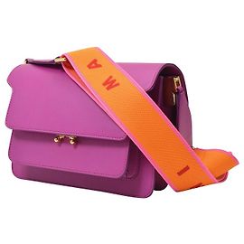 Marni Trunk Media Bag in Pink Leather Pink