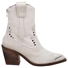 Zadig & Voltaire-Cara Ankle Boots in Beige Leather-Flesh