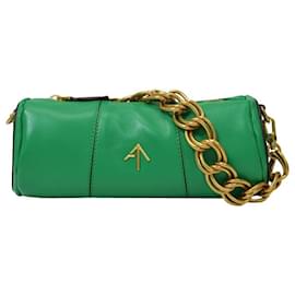 Autre Marque-Mini Cylinder Bag in Melopen Leather-Green