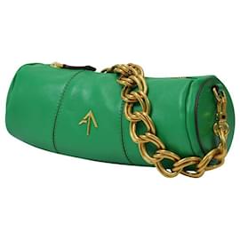 Autre Marque-Mini Cylinder Bag aus Melopen-Leder-Grün