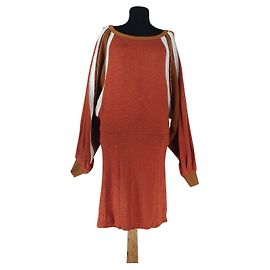 Vestido Free People Naranja con Manga Oversize Multicolor Naranja