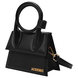 Jacquemus-Le Chiquito Noeud Bag in Black Leather-Black