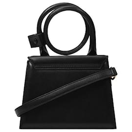 Jacquemus-Le Chiquito Noeud Bag in Black Leather-Black