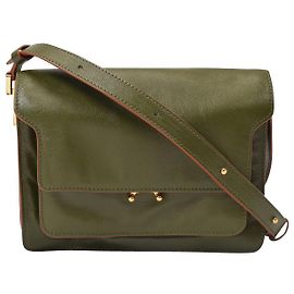 Marni Sac Trunk Soft Medium en Cuir Vert Vert
