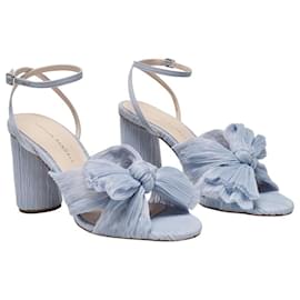 Loeffler Randall-Camelia Knot Sandals in Blue Polyester-Blue