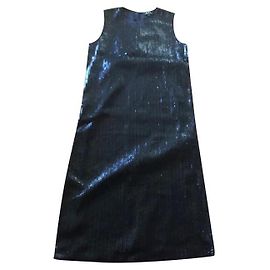 Apc Black Cotton Sequin Dress Black