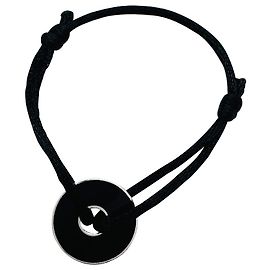 Pulseira Dinh Van "Disc Pi" em prata e ônix. Outro