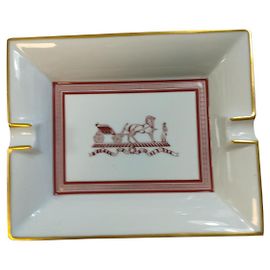 Cinzeiro Hermès Branco de Pele de Raposa Branco