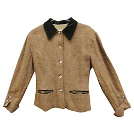 Gucci-vintage Gucci t jacket 36/38-Light brown