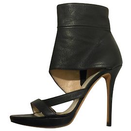 Herve Leger sexy high heels in black leather Black