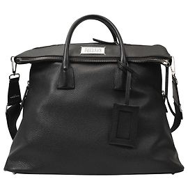 Maison Martin Margiela 5Borsa Morbida Ac in Pelle Nera Nero