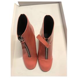 Bimba & Lola-Coral patent leather ankle boots-Coral