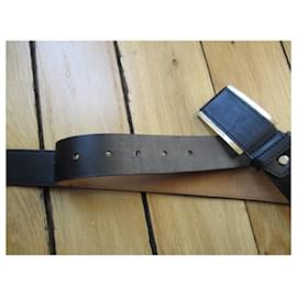 Lanvin-Black leather belt.-Black