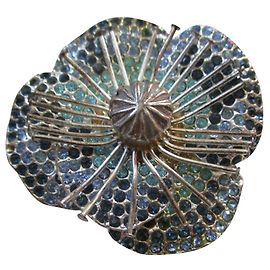 Marc Jacobs Broche fleur cristaux Swarovski. Bleu